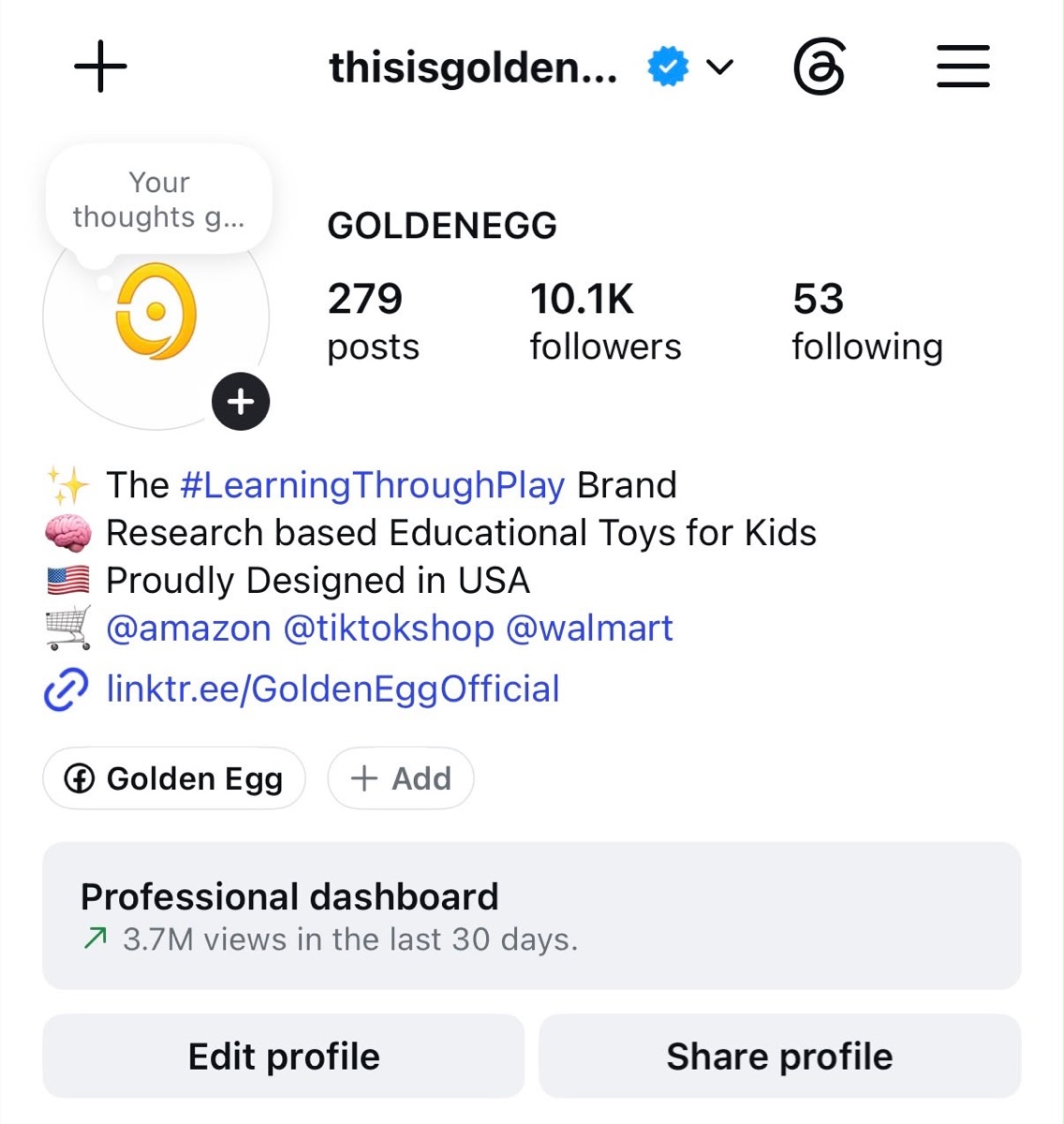 Instagram profile screenshot